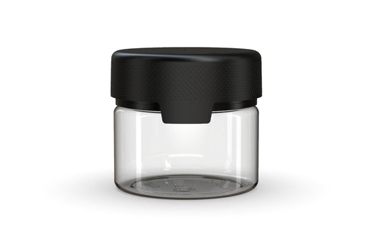 CHUBBY GORILLA | Child Resistant Clear Plastic Aviator XL Container with Opaque Black Closure | 300cc - 10oz - 80 Count - 1