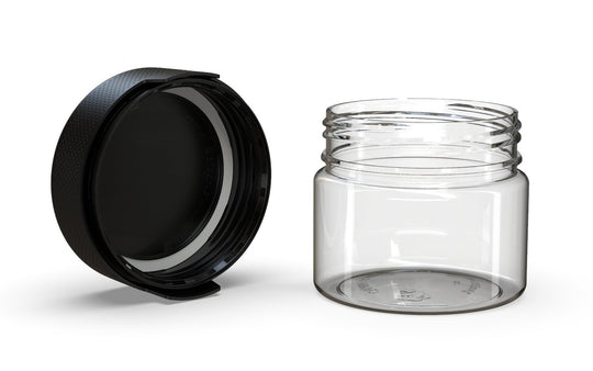 CHUBBY GORILLA | Child Resistant Clear Plastic Aviator XL Container with Opaque Black Closure | 300cc - 10oz - 80 Count - 4