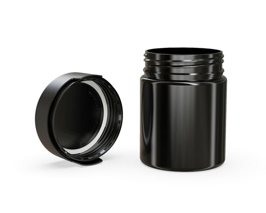 CHUBBY GORILLA | Child Resistant Black Plastic Aviator XL Container w/ Black Cap | 550mL - 18.5oz - 60 Count