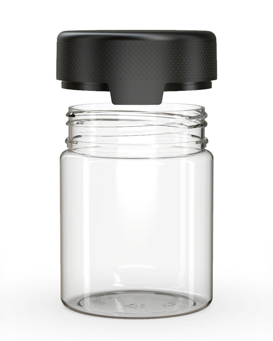 CHUBBY GORILLA | Child Resistant Clear Plastic Aviator XL Container w/ Black Cap | 550mL - 18.5oz - 60 Count