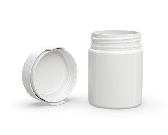 CHUBBY GORILLA | Child Resistant White Plastic Aviator XL Container w/ White Cap | 550mL - 18.5oz - 60 Count