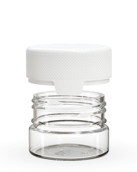 CHUBBY GORILLA | Child Resistant Clear Plastic Aviator Container w/ White Cap | 30mL - 1oz - 500 Count