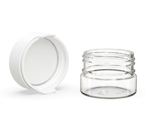 CHUBBY GORILLA | Child Resistant Clear Plastic Aviator Container w/ White Cap | 30mL - 1oz - 500 Count