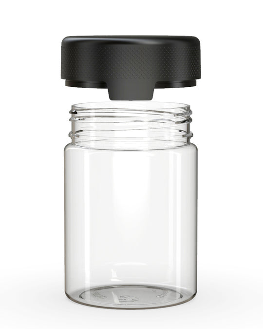 CHUBBY GORILLA | Child Resistant Clear Plastic Aviator XL Container w/ Black Cap | 625mL - 21.5oz - 40 Count