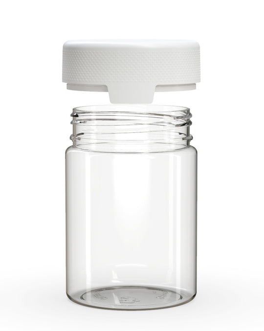 CHUBBY GORILLA | Child Resistant Clear Plastic Aviator XL Container w/ White Cap | 625mL - 21.5oz - 40 Count