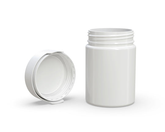 CHUBBY GORILLA | Child Resistant White Plastic Aviator XL Container w/ White Cap | 625mL - 21.5oz - 40 Count