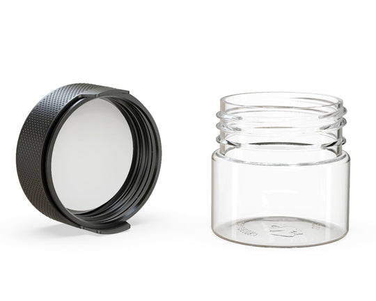 CHUBBY GORILLA | Child Resistant Clear Plastic Aviator Container w/ Black Cap | 60mL - 2oz - 500 Count