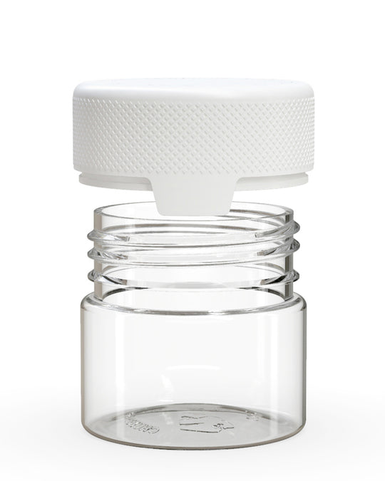 CHUBBY GORILLA | Child Resistant Clear Plastic Aviator Container w/ White Cap | 60mL - 2oz - 500 Count