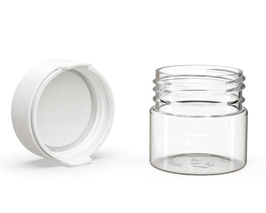 CHUBBY GORILLA | Child Resistant Clear Plastic Aviator Container w/ White Cap | 60mL - 2oz - 500 Count