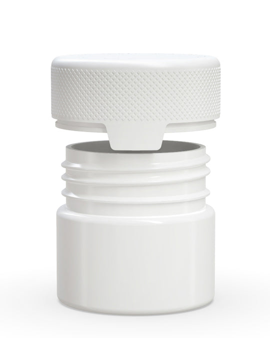 CHUBBY GORILLA | Child Resistant White Plastic Aviator Container w/ White Cap | 60mL - 2oz - 500 Count