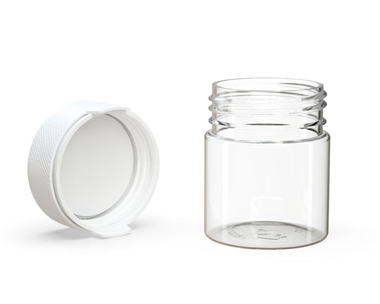 CHUBBY GORILLA | Child Resistant Clear Plastic Aviator Container w/ White Cap | 90mL - 3oz - 400 Count