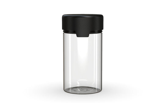 CHUBBY GORILLA | Child Resistant Clear Plastic Aviator Container with Opaque Black Closure | 150cc - 5oz - 300 Count - 1