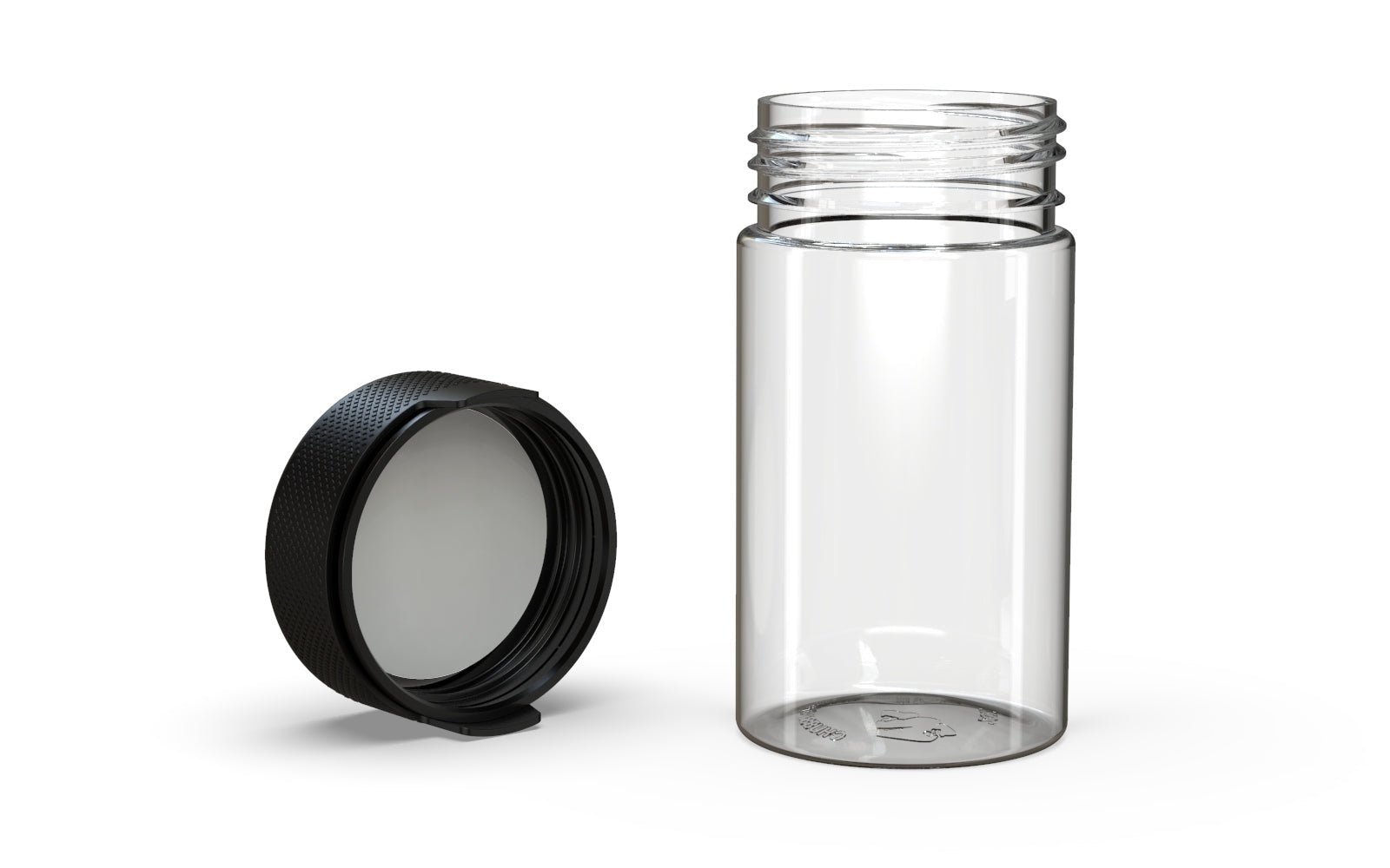 CHUBBY GORILLA | Child Resistant Clear Plastic Aviator Container with Opaque Black Closure | 150cc - 5oz - 300 Count - 4