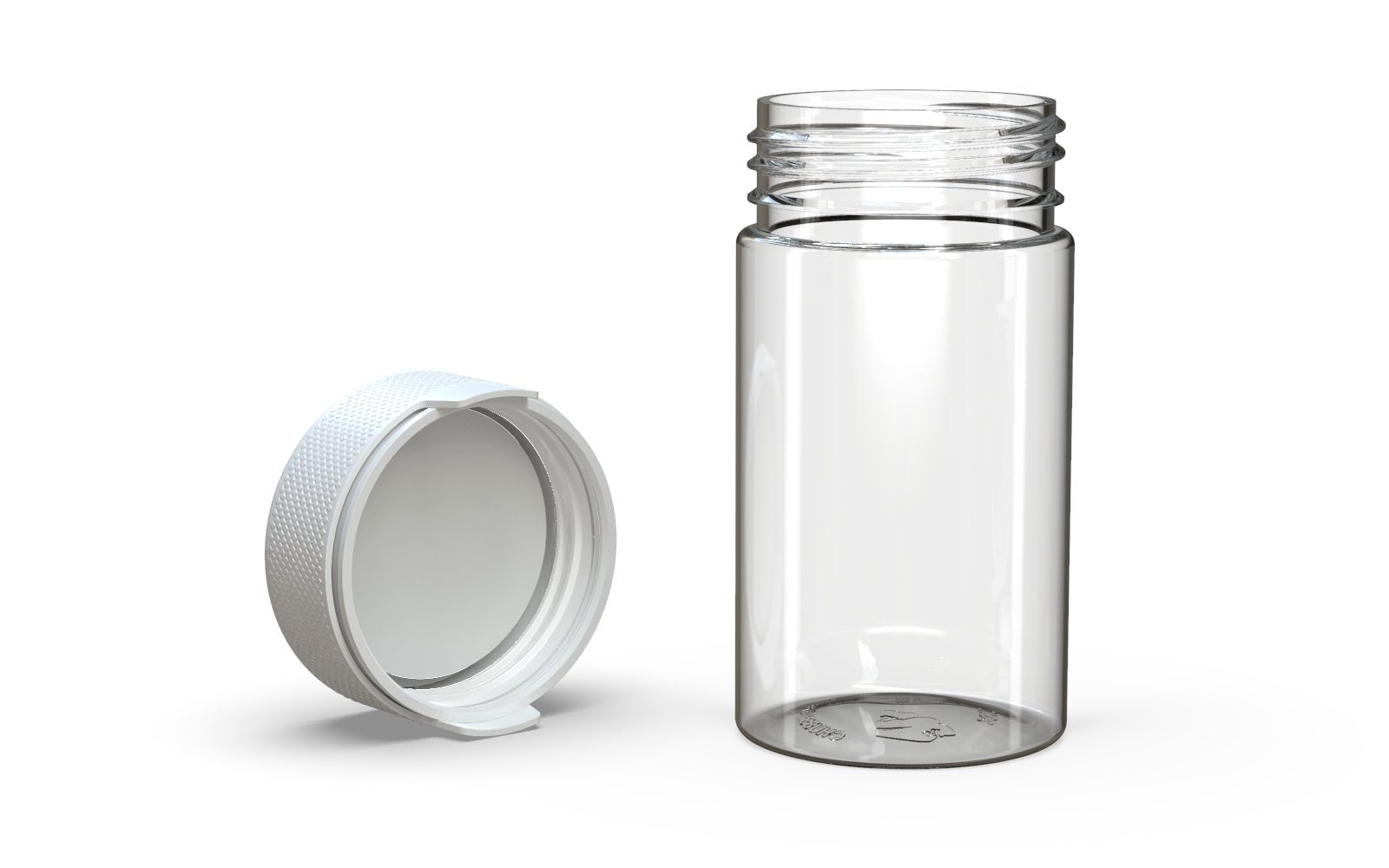 CHUBBY GORILLA | Child Resistant Clear Plastic Aviator Container with Opaque White Closure | 150cc - 5oz - 300 Count - 4