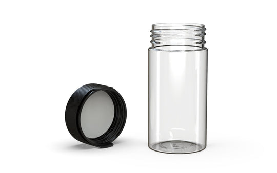 CHUBBY GORILLA | Child Resistant Clear Plastic Aviator Container with Opaque Black Closure | 180cc - 6oz - 300 Count - 4