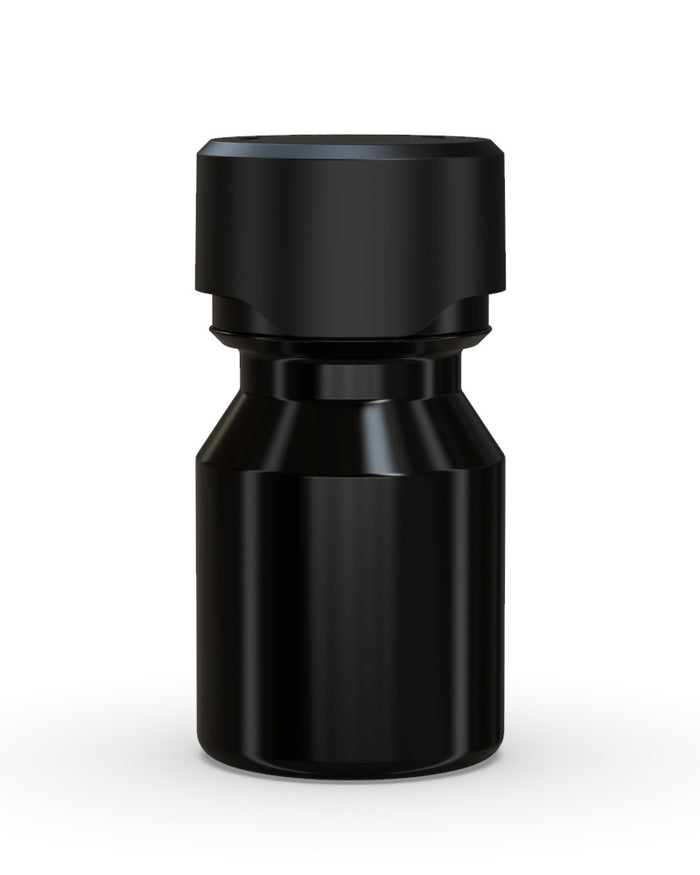 CHUBBY GORILLA | Child Resistant Stubby Aviator Shot Bottles Black | 30mL - w/ Black Lid - 800 Count Image
