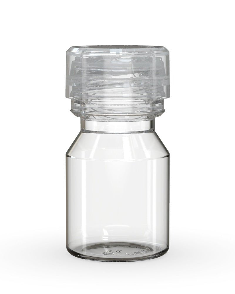 CHUBBY GORILLA Child Resistant Stubby Aviator Shot Bottles Clear | 30mL - w/ Clear Lid | Sample - 1