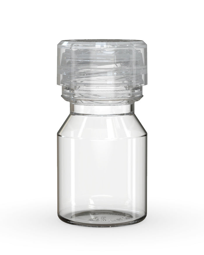 CHUBBY GORILLA | Child Resistant Stubby Aviator Shot Bottles Clear | 30mL - w/ Clear Lid - 800 Count Image