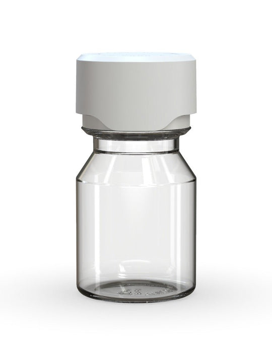 CHUBBY GORILLA Child Resistant Stubby Aviator Shot Bottles Clear | 30mL - w/ White Lid | Sample - 1