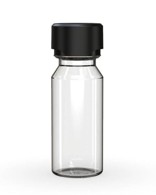 CHUBBY GORILLA Child Resistant Aviator Shot Bottles Clear | 60mL - w/ Black Lid | Sample - 1