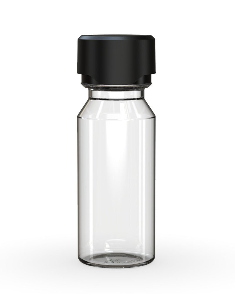 CHUBBY GORILLA Child Resistant Aviator Shot Bottles Clear | 60mL - w/ Black Lid | Sample - 1