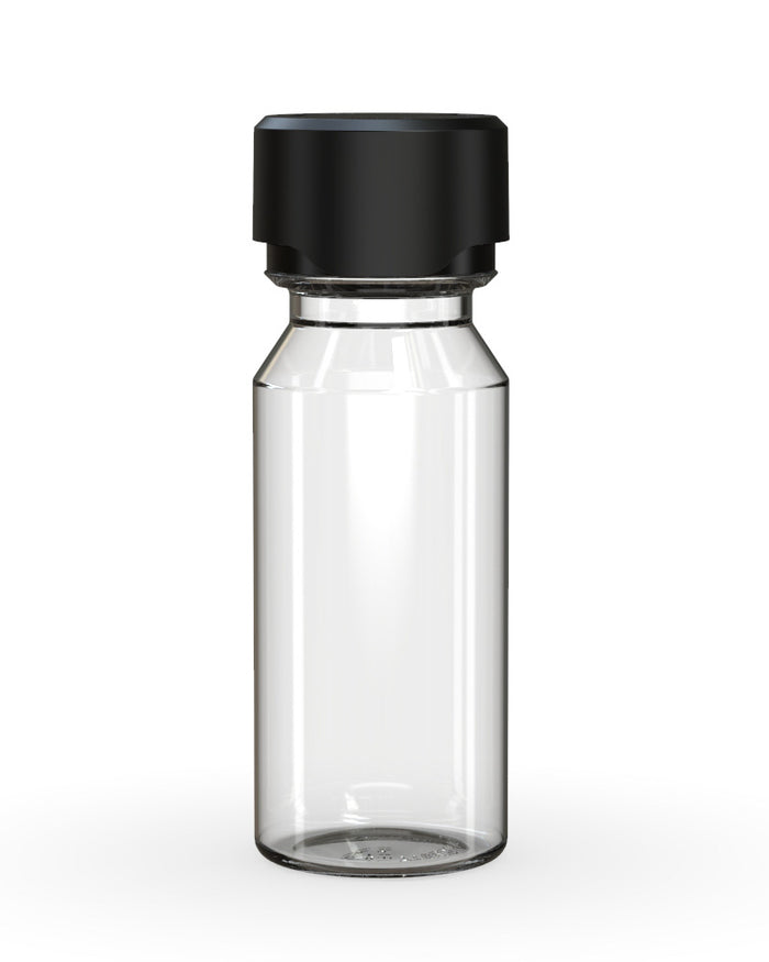 CHUBBY GORILLA | Child Resistant Aviator Shot Bottles Clear | 60mL - w/ Black Lid - 500 Count Image