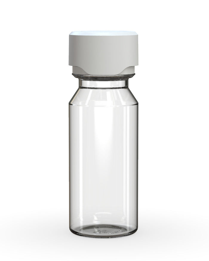CHUBBY GORILLA | Child Resistant Aviator Shot Bottles Clear | 60mL - w/ White Lid - 500 Count Image