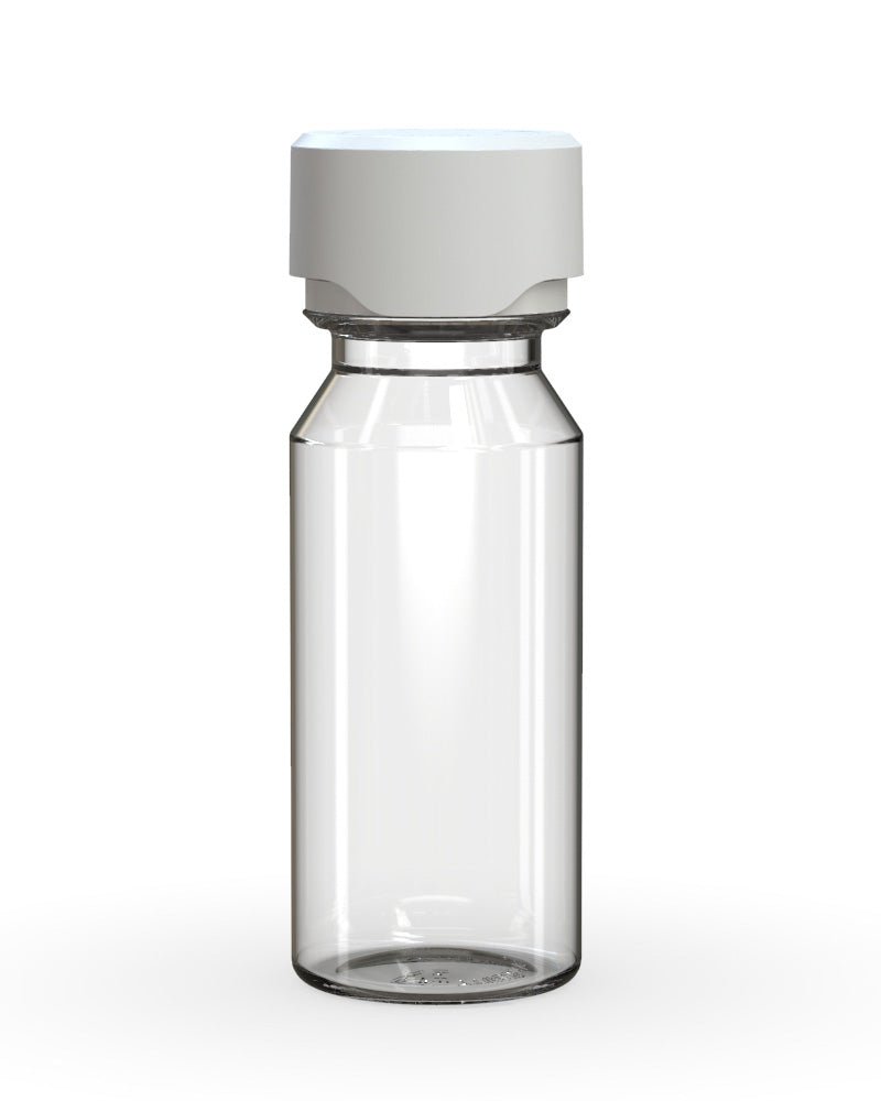 CHUBBY GORILLA Child Resistant Aviator Shot Bottles Clear | 60mL - w/ White Lid | Sample - 1