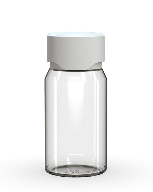 CHUBBY GORILLA Child Resistant Mini Aviator Shot Bottles Clear | 60mL - w/ White Lid | Sample - 1