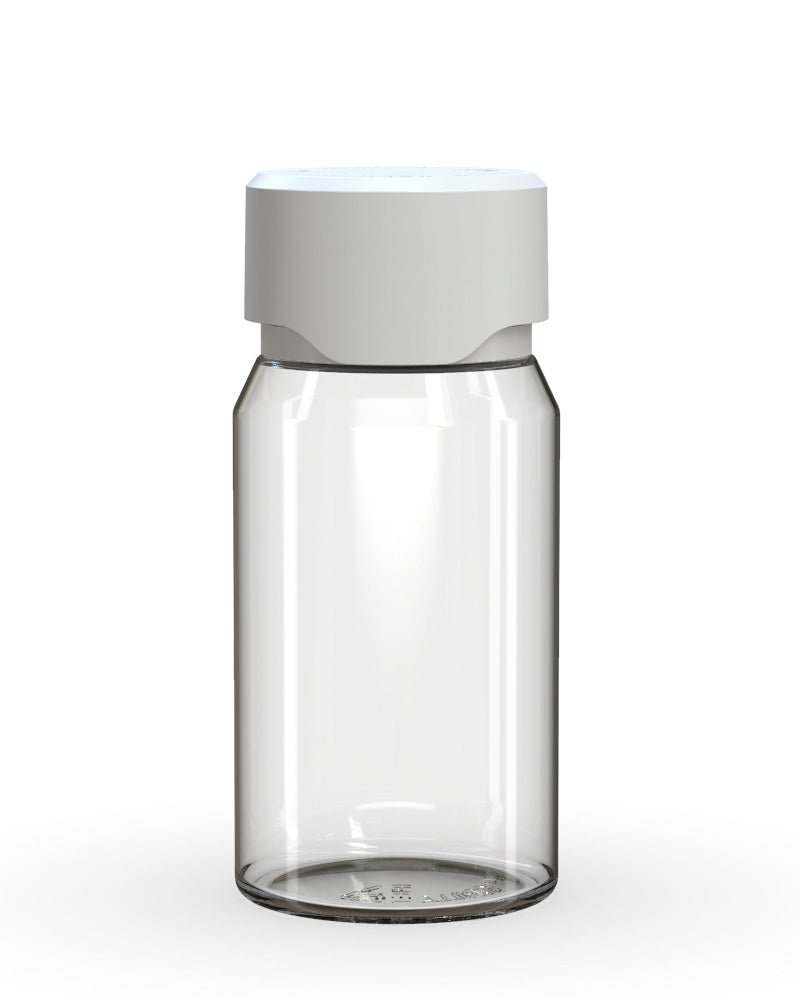 CHUBBY GORILLA Child Resistant Mini Aviator Shot Bottles Clear | 60mL - w/ White Lid | Sample - 1
