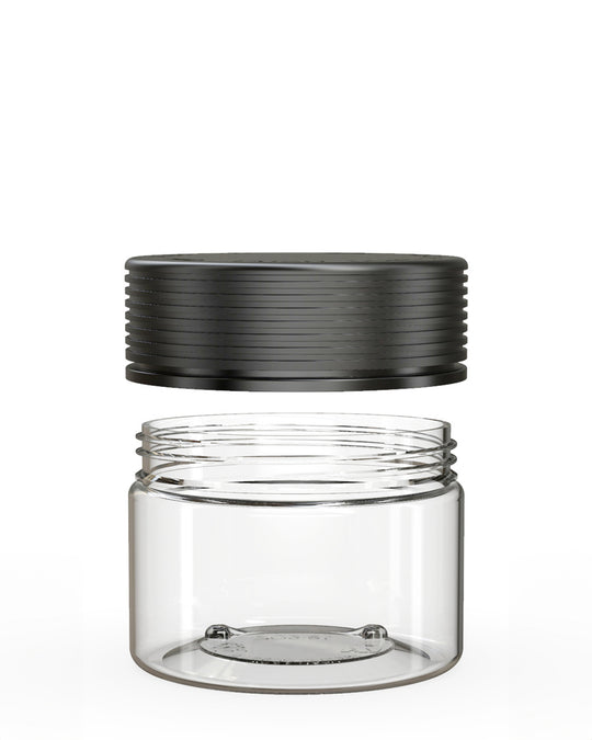 CHUBBY GORILLA | Child Resistant Clear Plastic Spiral XL Jar w/ Black Cap | 92.5mm - 10oz - 80 Count