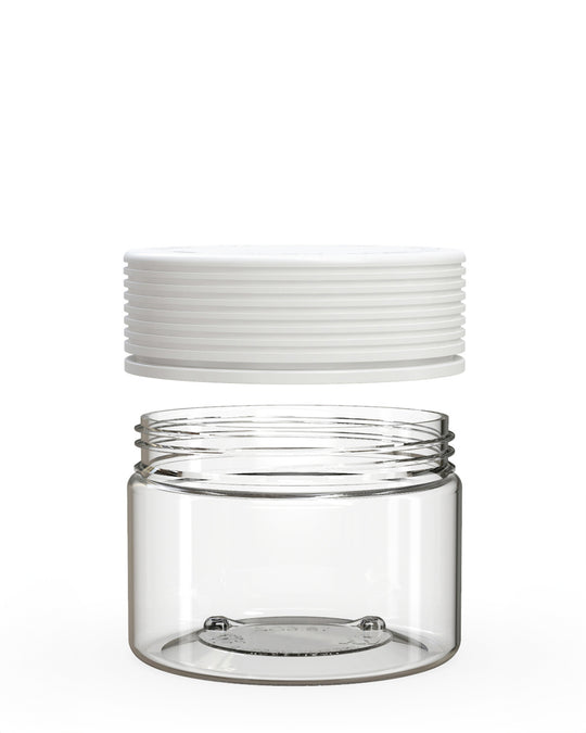 CHUBBY GORILLA | Child Resistant Clear Plastic Spiral XL Jar w/ White Cap | 92.5mm - 10oz - 80 Count