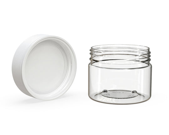 CHUBBY GORILLA | Child Resistant Clear Plastic Spiral XL Jar w/ White Cap | 92.5mm - 10oz - 80 Count