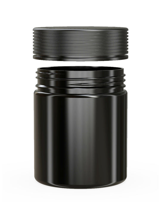 CHUBBY GORILLA | Child Resistant Black Plastic Spiral XL Jar w/ Black Cap | 92.5mm - 18.5oz - 60 Count