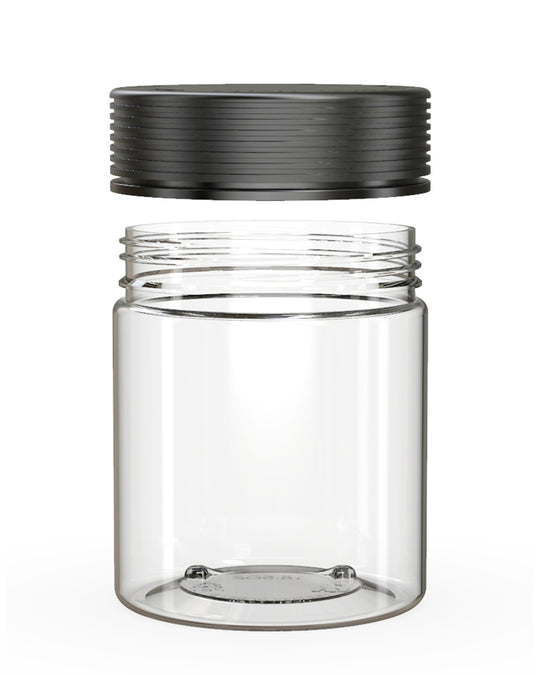 CHUBBY GORILLA | Child Resistant Clear Plastic Spiral XL Jar w/ Black Cap | 92.5mm - 18.5oz - 60 Count