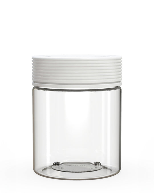 CHUBBY GORILLA | Child Resistant Clear Plastic Spiral XL Jar w/ White Cap | 92.5mm - 18.5oz - 60 Count