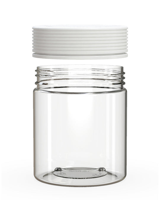 CHUBBY GORILLA | Child Resistant Clear Plastic Spiral XL Jar w/ White Cap | 92.5mm - 18.5oz - 60 Count