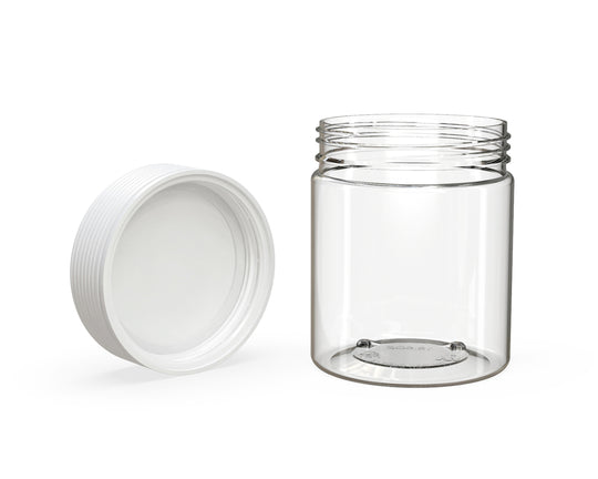 CHUBBY GORILLA | Child Resistant Clear Plastic Spiral XL Jar w/ White Cap | 92.5mm - 18.5oz - 60 Count