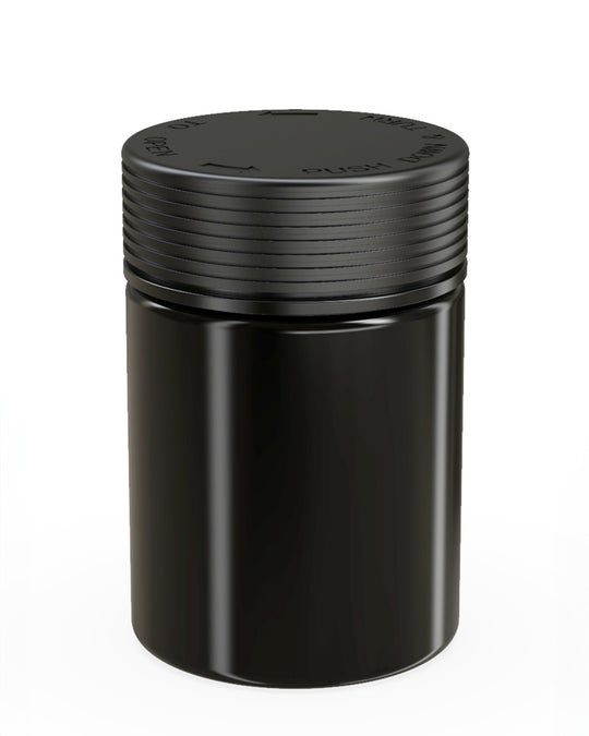 CHUBBY GORILLA | Child Resistant Black Plastic Spiral XL Jar w/ Black Cap | 92.5mm - 21.5oz - 40 Count