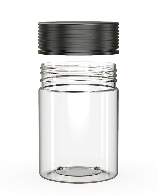 CHUBBY GORILLA | Child Resistant Clear Plastic Spiral XL Jar w/ Black Cap | 92.5mm - 21.5oz - 40 Count