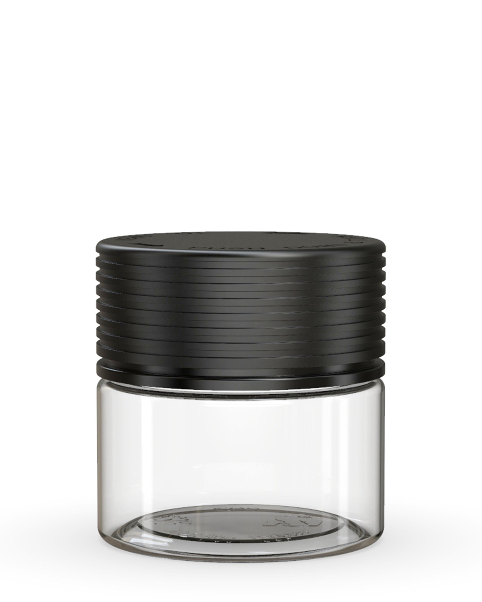 CHUBBY GORILLA | Child Resistant Clear Plastic Spiral Jar w/ Black Cap | 55mm - 2oz - 400 Count