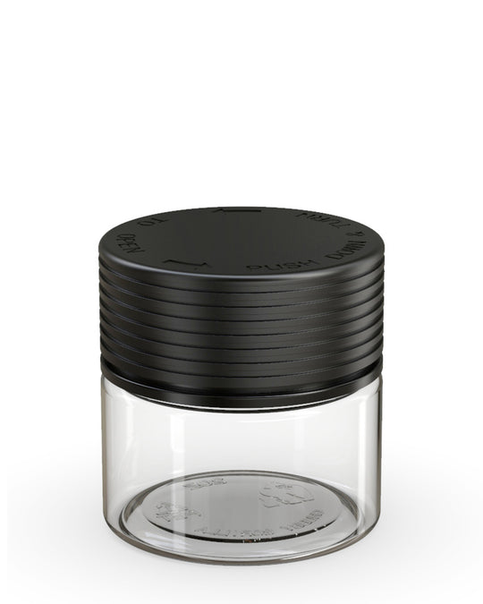 CHUBBY GORILLA | Child Resistant Clear Plastic Spiral Jar w/ Black Cap | 55mm - 2oz - 400 Count