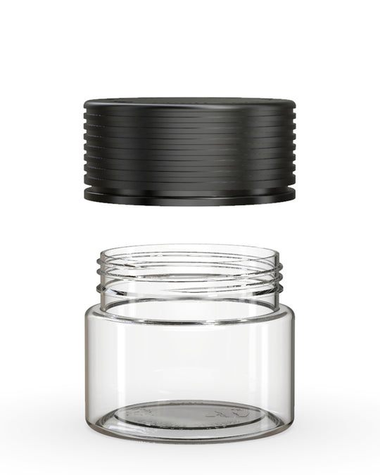 CHUBBY GORILLA | Child Resistant Clear Plastic Spiral Jar w/ Black Cap | 55mm - 2oz - 400 Count