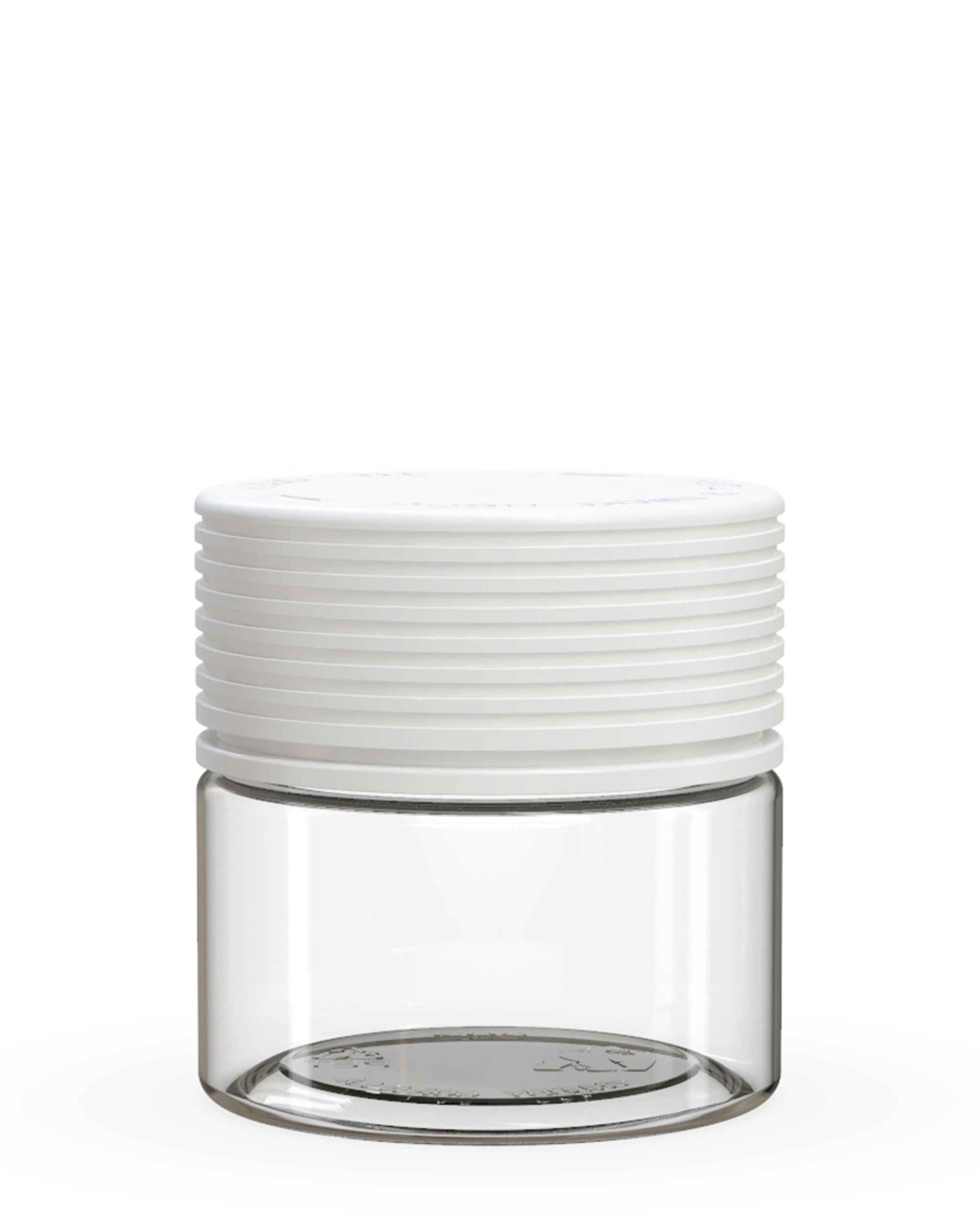 CHUBBY GORILLA | Child Resistant Clear Plastic Spiral Jar w/ White Cap | 55mm - 2oz - 400 Count