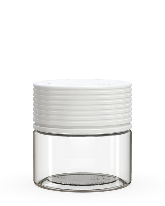 CHUBBY GORILLA | Child Resistant Clear Plastic Spiral Jar w/ White Cap | 55mm - 2oz - 400 Count