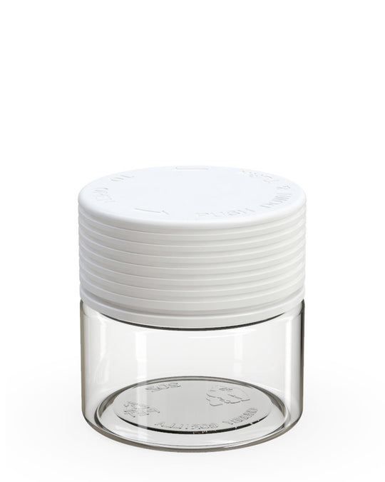 CHUBBY GORILLA | Child Resistant Clear Plastic Spiral Jar w/ White Cap | 55mm - 2oz - 400 Count