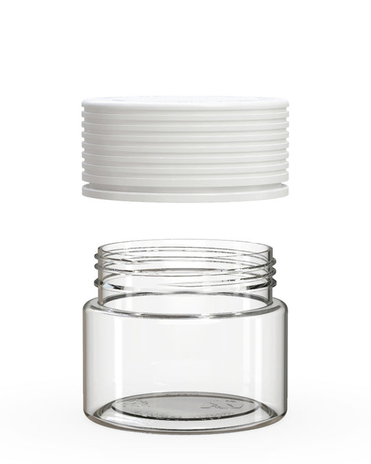 CHUBBY GORILLA | Child Resistant Clear Plastic Spiral Jar w/ White Cap | 55mm - 2oz - 400 Count