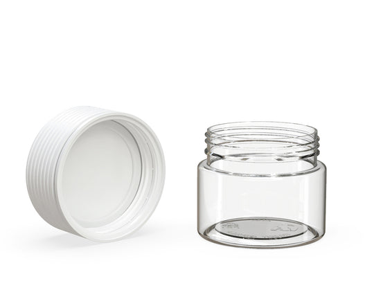 CHUBBY GORILLA | Child Resistant Clear Plastic Spiral Jar w/ White Cap | 55mm - 2oz - 400 Count