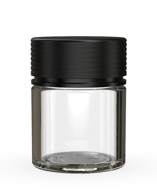 CHUBBY GORILLA | Child Resistant Clear Plastic Thick Wall Spiral Jar w/ Black Cap | 55mm - 2oz - 150 Count