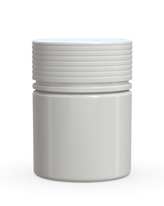 CHUBBY GORILLA | Child Resistant White Plastic Thick Wall Spiral Jar w/ White Cap | 55mm - 2oz - 150 Count